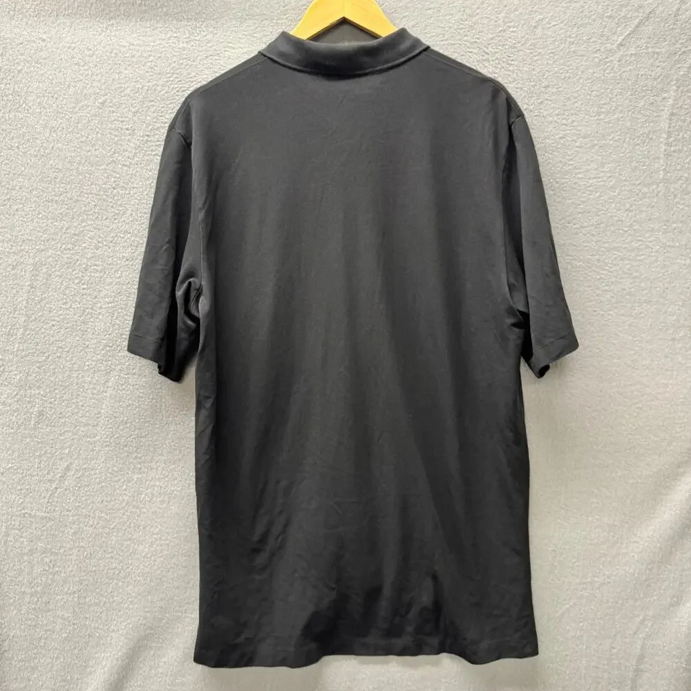 Ralph Lauren Polo Golf Mens Large‎ Black Purple Pony Pima Cotton Short Sleeve